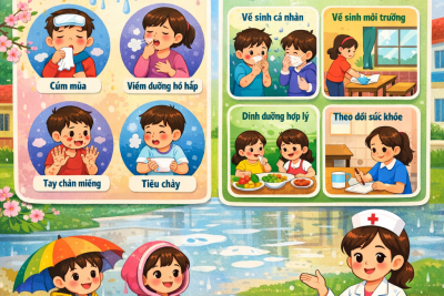 TUYÊN TRUYỀN PHÒNG CHỐNG DỊCH BỆNH TRONG THỜI TIẾT MÙA XUÂN ẨM NỒM TẠI TRƯỜNG MẦM NON NGHĨA MINH