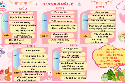 Thực đơn tháng 4 năm 2026