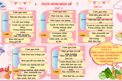 Thực đơn tháng 09/2026