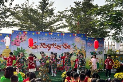 Trải nghiệm đón tết cổ truyền của các con lớp 4 tuổi C – Trường mầm non Nghĩa Minh, xã Đồng Thịnh